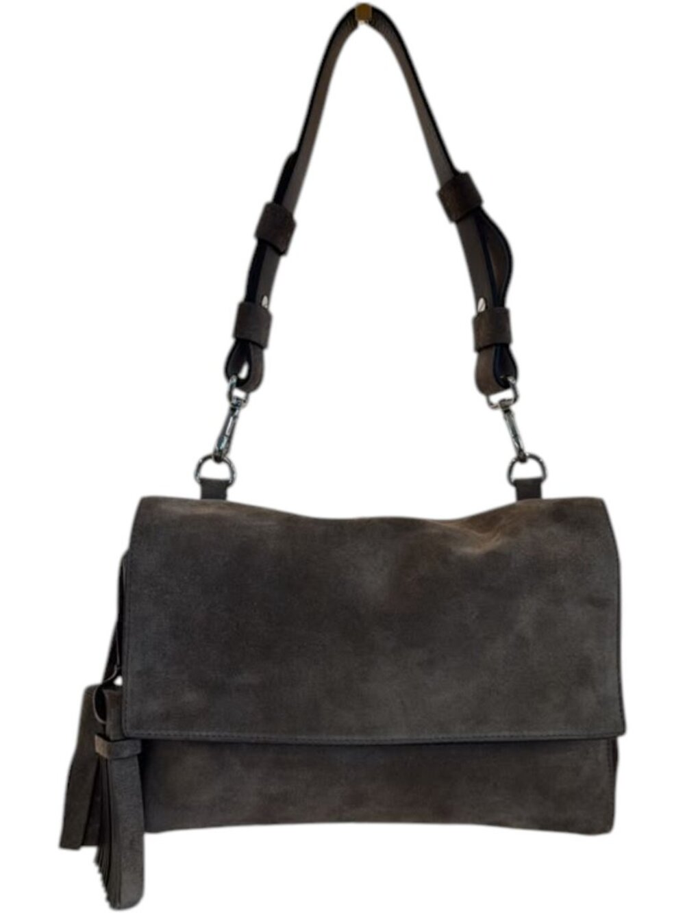 493159CR C1 Max Mara Shoulder Bag Beige Suede Leather